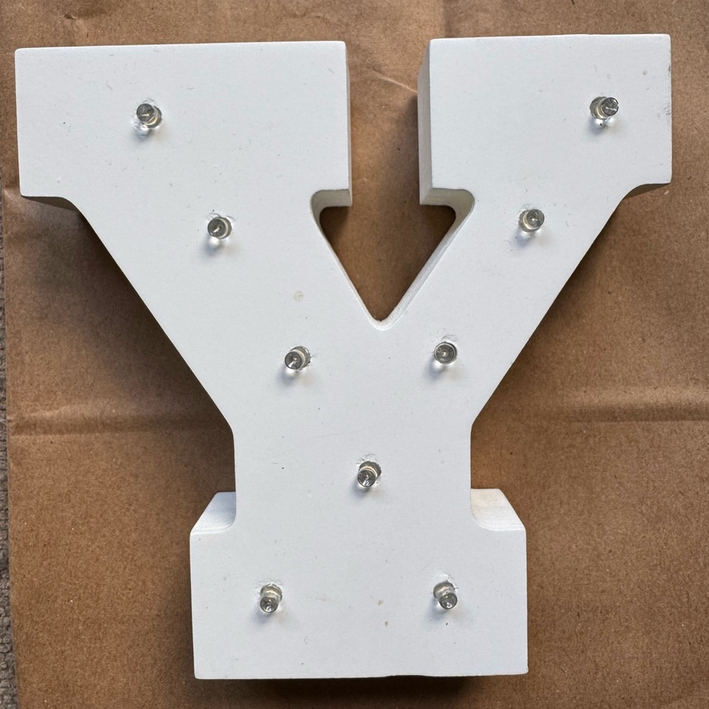 Wooden LED Light-Up Letter “Y”